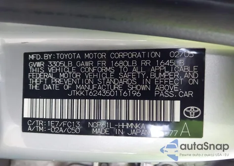 2005 Scion Xa from USA, damaged, VIN JTKKT624350116196